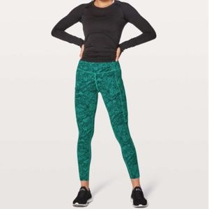 Lululemon Fast & Free 7/8 Tight II *Nulux 25” in Kitakami Viridian Green